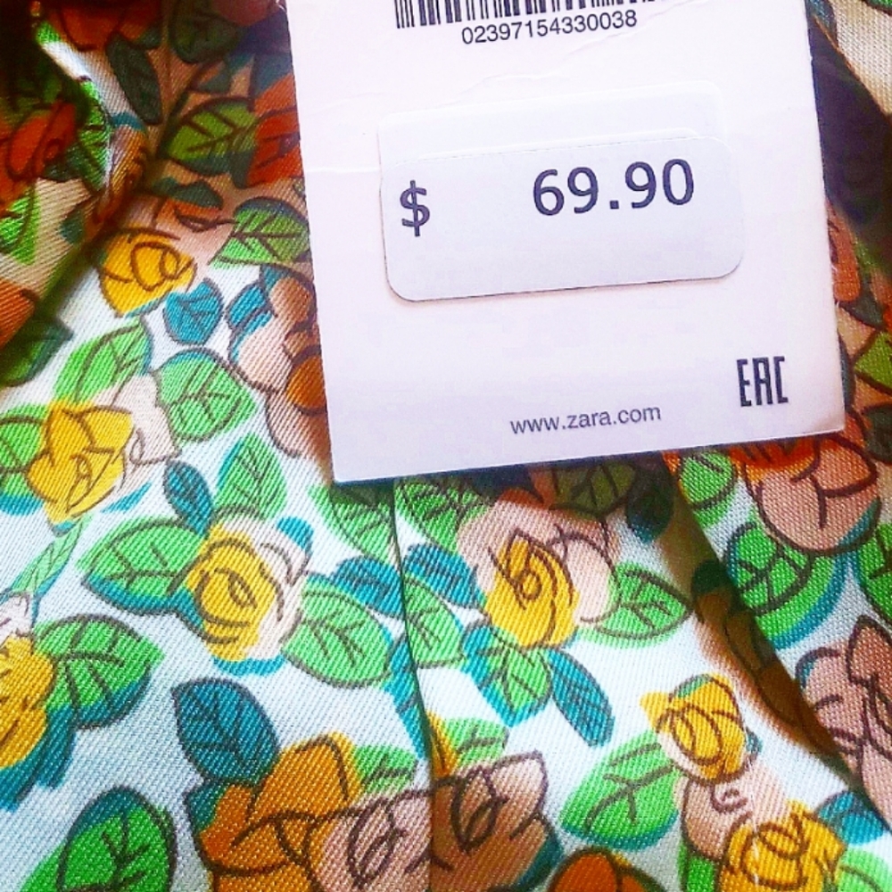 ZARA floral wide leg pants With tie NWT - Picture 14 of 16